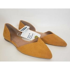 OLD NAVY Womens Flats Shoes Mustard Yellow Flats Size 8 Dorsay New